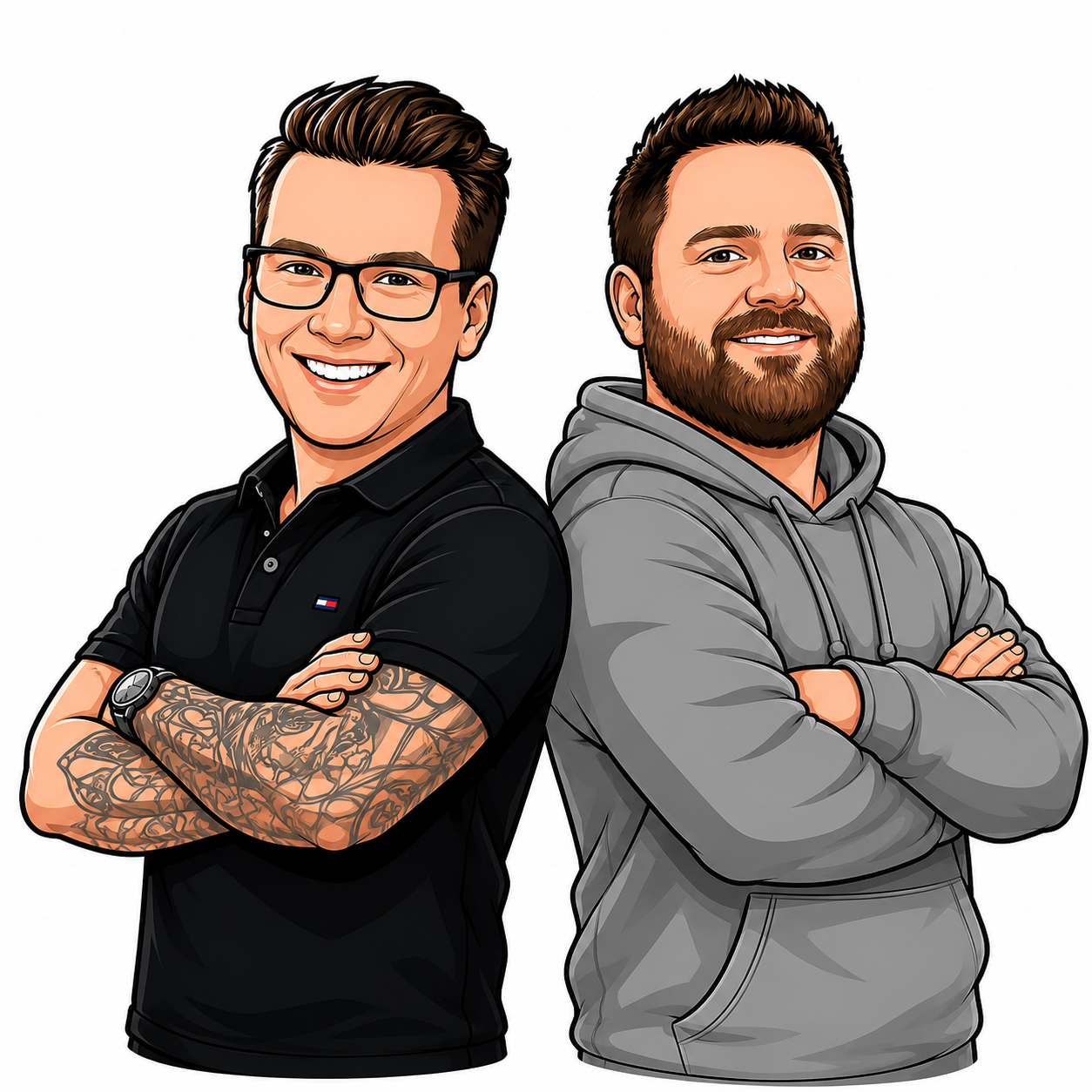Matt and Ben with confident pose